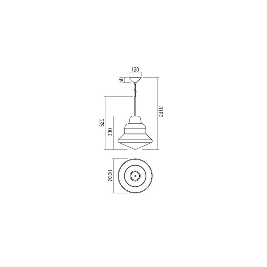 Redo 01-1770 - Lampadario a sospensione con filo AMNO 1x/E27/42W/230V diametro 33 cm beige