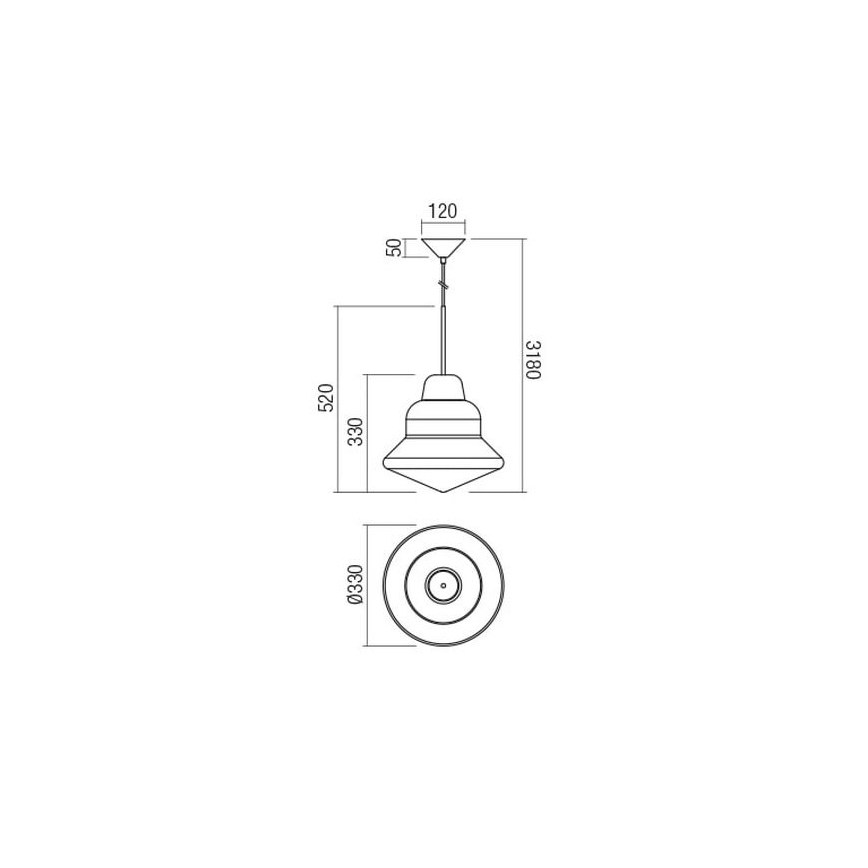 Redo 01-1771 - Lampadario a sospensione con cavo AMNO 1xE27/42W/230V Ø 33 cm, grigio