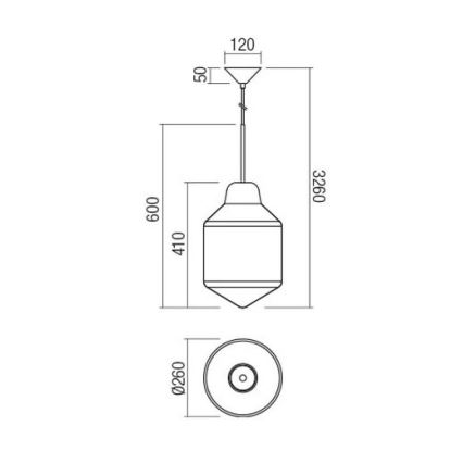Redo 01-1772 - Suspension sur câble AMNO 1xE27/42W/230V Ø 26 cm beige