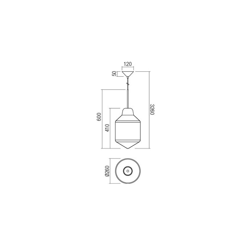 Redo 01-1772 - Suspension sur câble AMNO 1xE27/42W/230V Ø 26 cm beige
