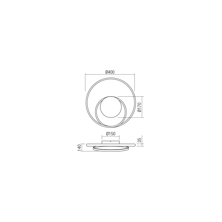 Redo 01-1789 - Applique murale à intensité variable TORSION LED/27W/230V blanc