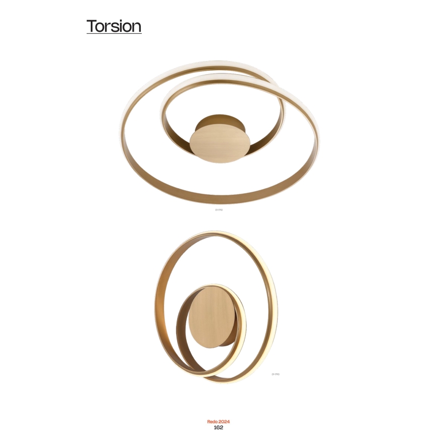 Redo 01-1789 - Applique a parete dimmerabile a LED TORSION LED/27W/230V Ø 40 cm bianco