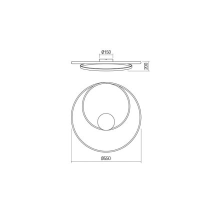 Redo 01-1792 - Plafoniera LED dimmerabile TORSION LED/30W/230V Ø 55 cm bronzo
