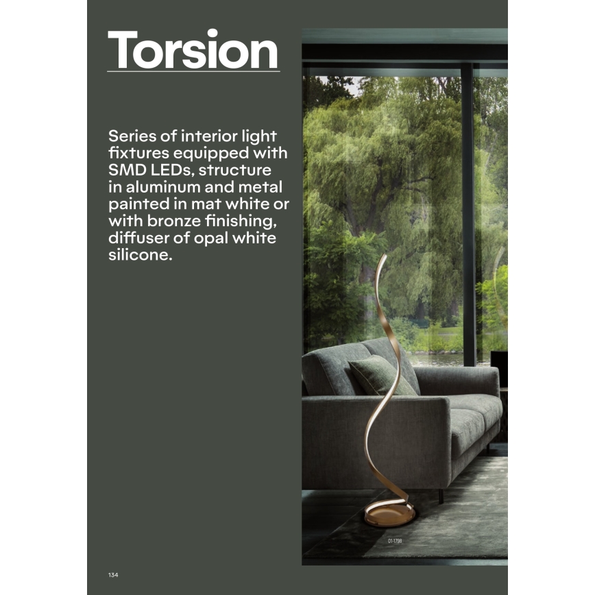 Redo 01-1792 - Plafonnier LED dimmable TORSION LED/30W/230V Ø 55 cm bronze