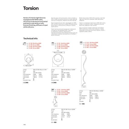 Redo 01-1795 - Dimmbare LED-Hängeleuchte an Kabel TORSION LED/40W/230V Ø 74 cm weiß
