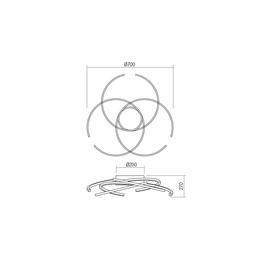 Redo 01-1801 - Plafonnier à intensité variable LED ALIEN LED/60W/230V 3000K d. 70 cm blanc