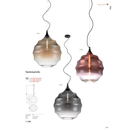 Redo 01-1844 - Hängeleuchte SLAG 1xE27/42W/230V d 40 cm beige