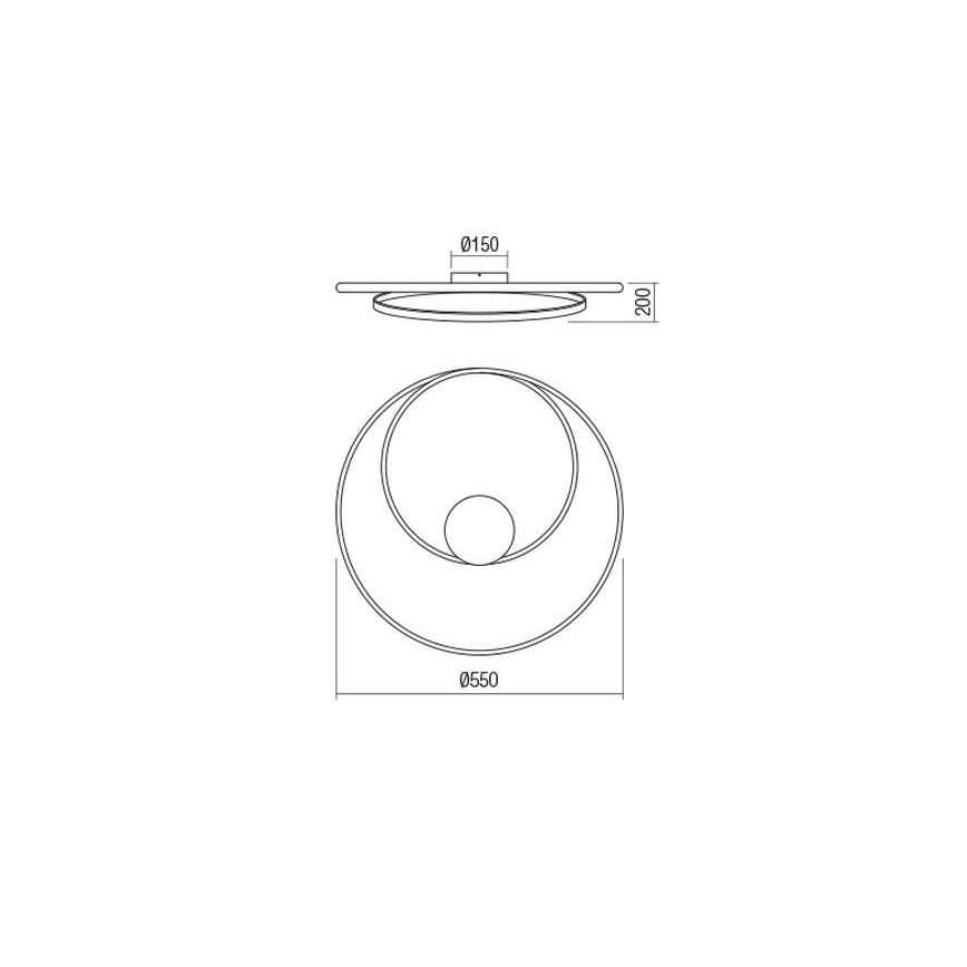 Redo 01-1887 - dimmbare LED-Deckenleuchte TORSION LED/29W/230V 4000K Ø 55 cm Bronze