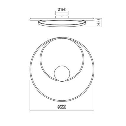 Redo 01-1887 - Plafoniera da soffitto dimmerabile a LED TORSION LED/29W/230V Ø 55 cm finitura bronzo