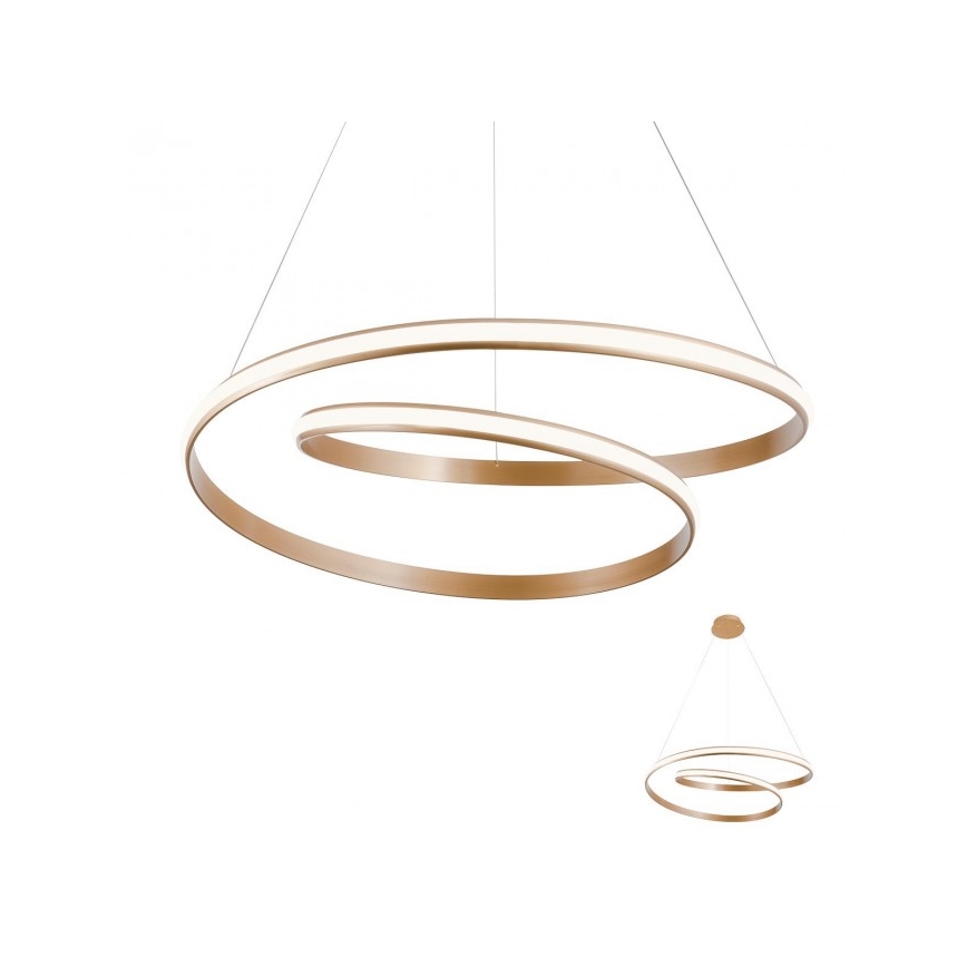 Redo 01-1891 - LED-dimmbare Hängeleuchte an Seil TORSION LED/35W/230V Ø 75 cm bronzefarben