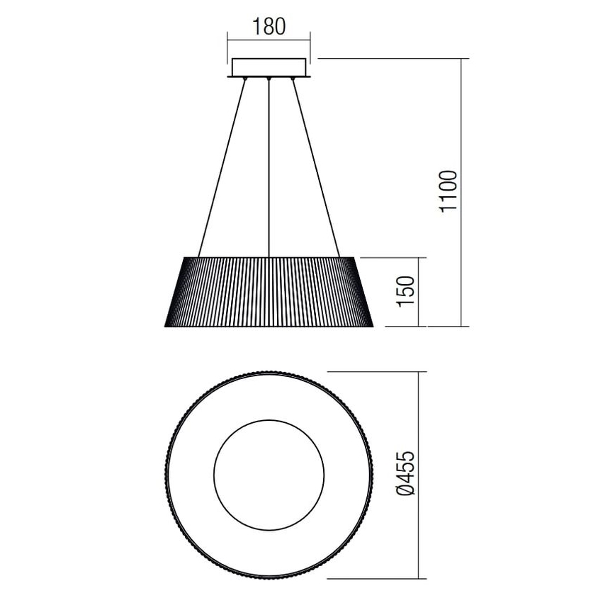 Redo 01-1938 - LED-Hängeleuchte an Schnur  SARIS LED/36W/230V anthrazit