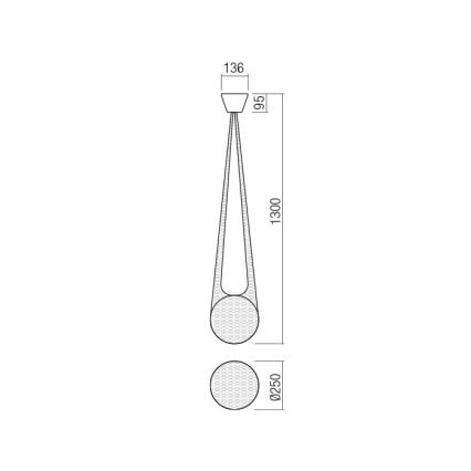 Redo 01-1972 - Lampada LED a sospensione su cavo ALLURIA 1xE27/5W/230V Ø 25 cm