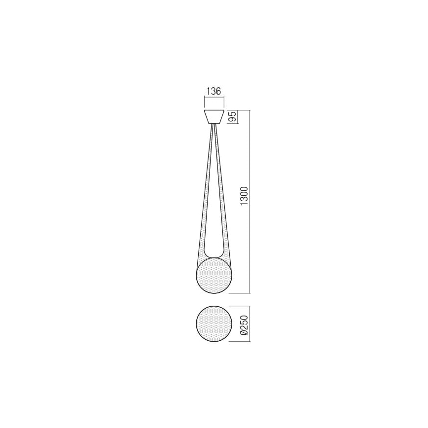 Redo 01-1972 - Lampadario LED a sospensione con filo ALLURIA 1xE27/5W/230V diametro 25 cm