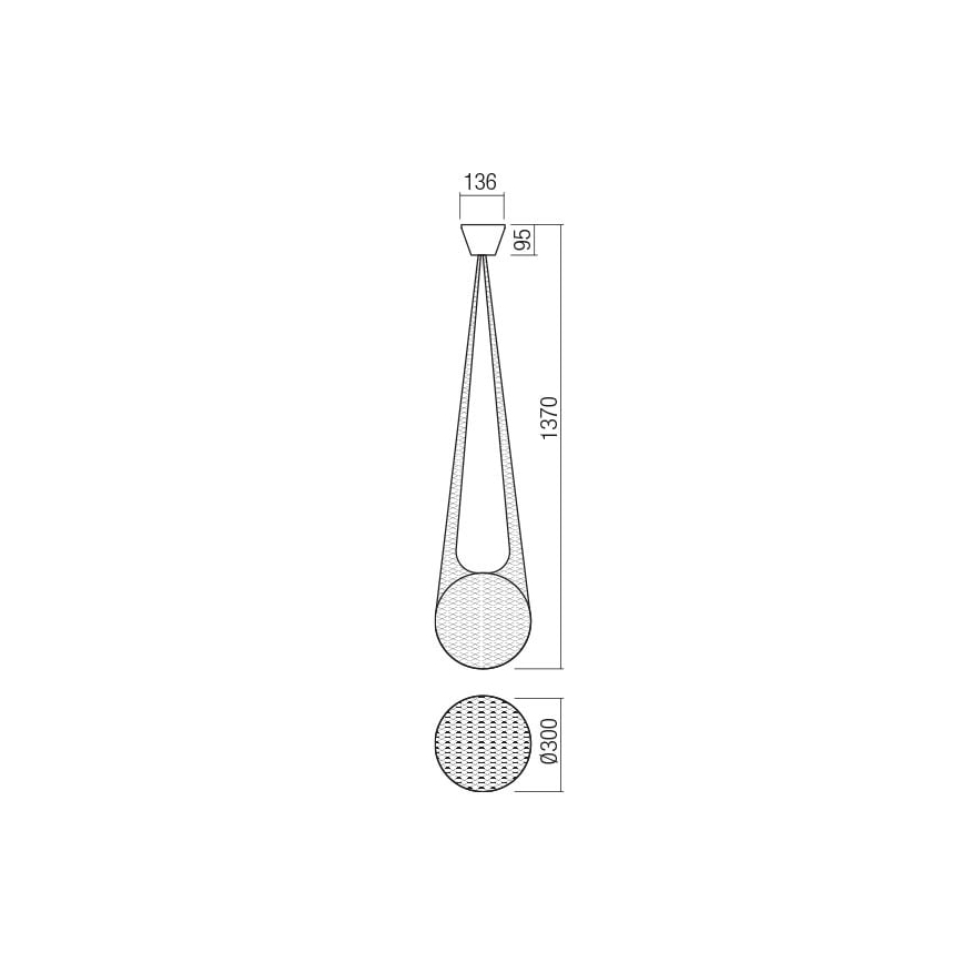 Redo 01-1973 - Lampadario LED a sospensione con filo ALLURIA 1xE27/7W/230V diametro 30 cm