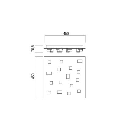 Redo 01-2017 - Plafonnier LED PIXEL LED/48W/230V 3000K 45x45 cm noir