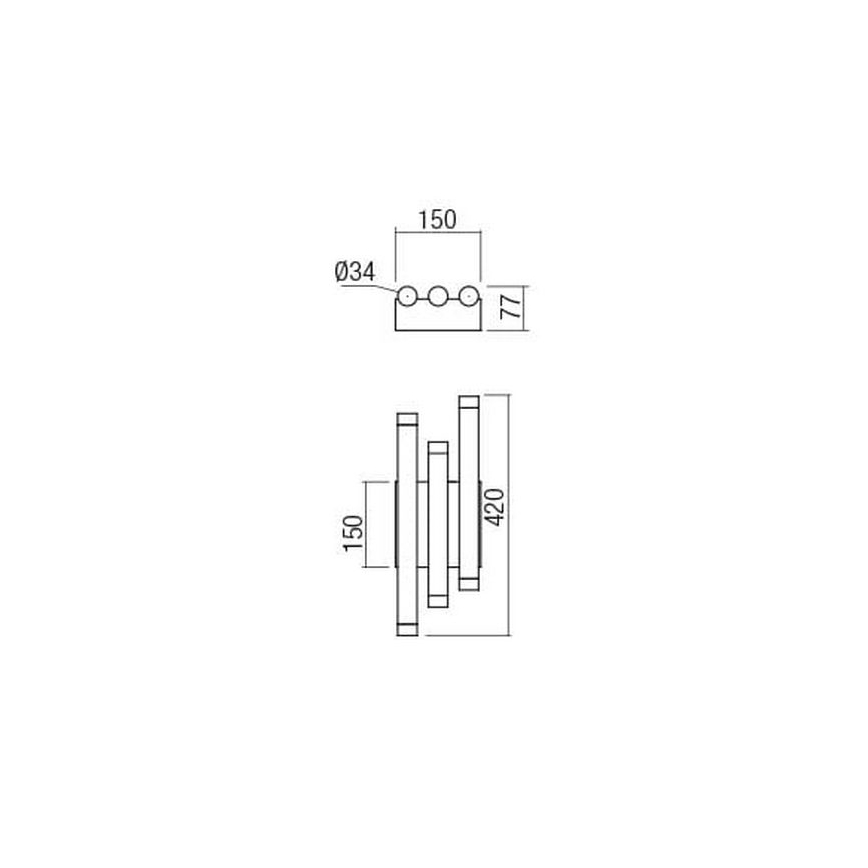 Redo 01-2038 - Applique a LED MADISON 6xLED/4W/230V nero