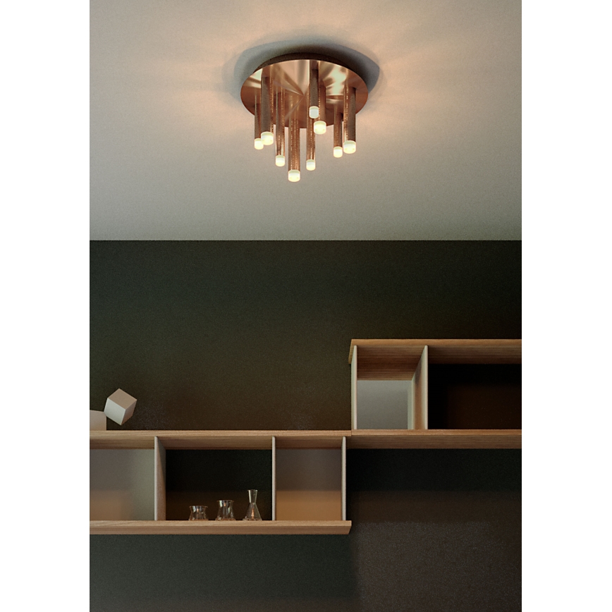 Redo 01-2040 - Plafonnier MADISON 9xLED/4W/230V cuivre