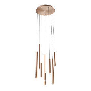 Redo 01-2051 - Lampadario LED a sospensione con filo MADISON 8xLED/4W/230V rame