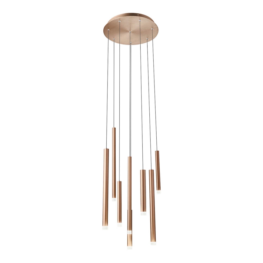 Redo 01-2051 - Lampadario LED a sospensione con filo MADISON 8xLED/4W/230V rame