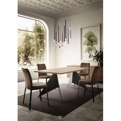 Redo 01-2052 - Lampadario LED a sospensione con filo MADISON 8xLED/4W/230V nero