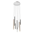 Redo 01-2053 - Suspension filaire MADISON 8xLED/4W/230V chrome brillant/noir/cuivre