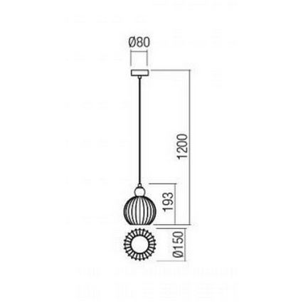 Redo 01-2063 - Suspension filaire PLUMEN 1x/E14/40W/230V d. 15 cm gris