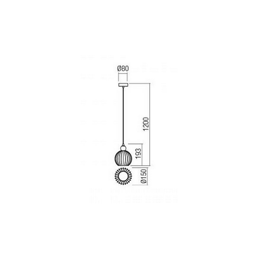 Redo 01-2064 - Lampadario a sospensione con filo PLUMEN 1xE14/40W/230V diametro 15 cm rame