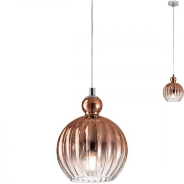 Redo 01-2064 - Lampadario sospeso a cavo PLUMEN 1xE14/42W/230V Ø 15 cm, rame