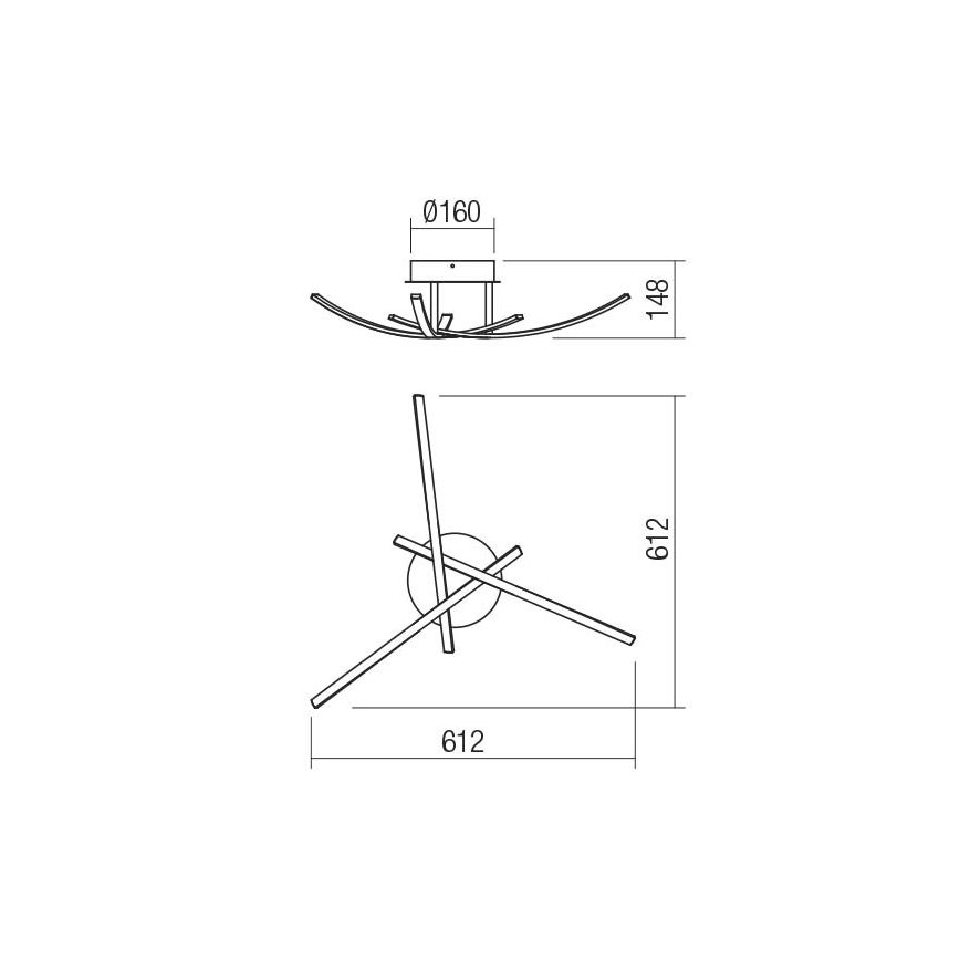 Redo 01-2185 - Plafonnier SPATHA 3xLED/6W/230V 3000K doré