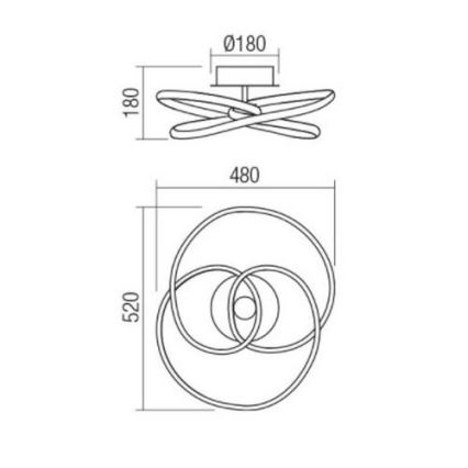 Redo 01-2189 - Plafoniera LED dimmerabile SINTRA LED/40W/230V