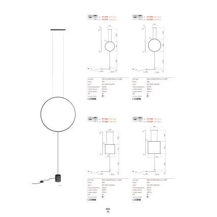 Redo 01-2197 - Lampadaire SLICK LED/19W/230V noir