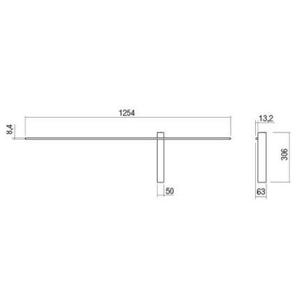 Redo 01-2200 - LED-Wandleuchte TANGENT LED/14W/230V 3000K 125,4 cm weiß