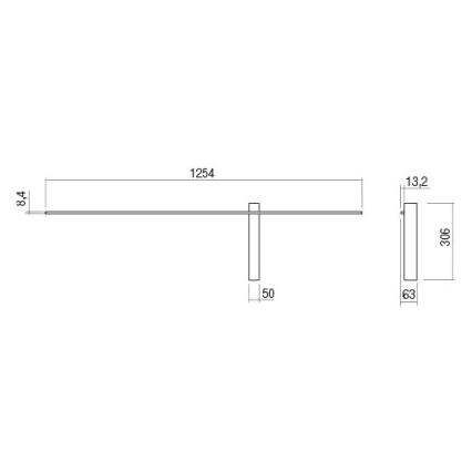 Redo 01-2201 - LED-Wandleuchte TANGENT LED/14W/230V 3000K 125,4 cm schwarz