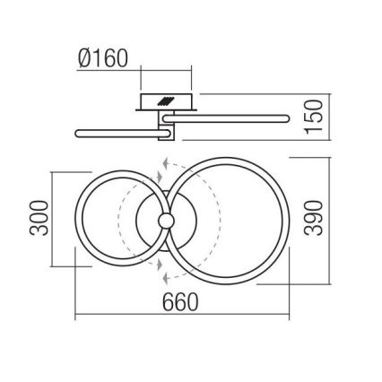 Redo 01-2221 - Plafonnier LED dimmable SPELL LED/32W/230V blanc