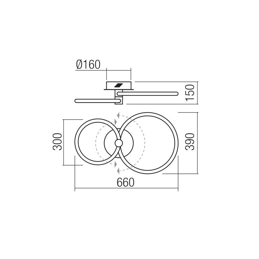 Redo 01-2222 - Plafoniera LED dimmerabile SPELL LED/32W/230V cromo lucido