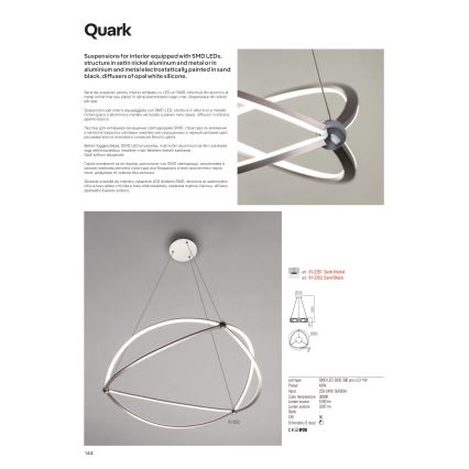 Redo 01-2251 - Lampadario a sospensione con filo LED dimmerabile QUARK LED/43W/230V 3000K diametro 60 cm cromo opaco