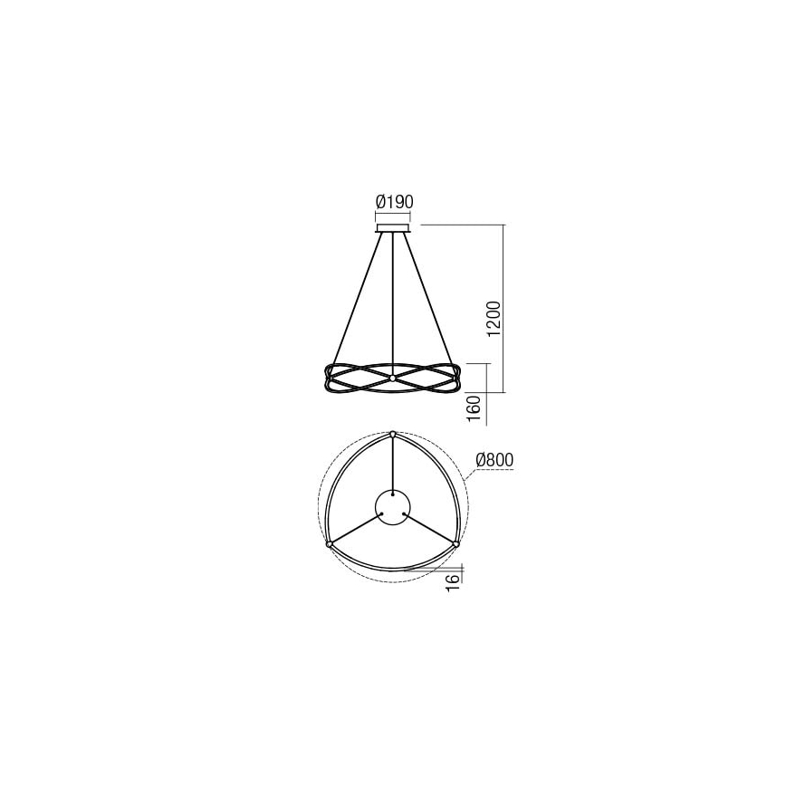 Redo 01-2251 - Lampadario a sospensione con filo LED dimmerabile QUARK LED/43W/230V 3000K diametro 60 cm cromo opaco