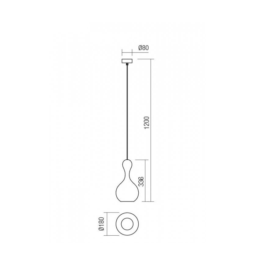 Redo 01-2257 - Lampadario a sospensione con filo LOB 1xE27/42W/230V diametro 18 cm rame