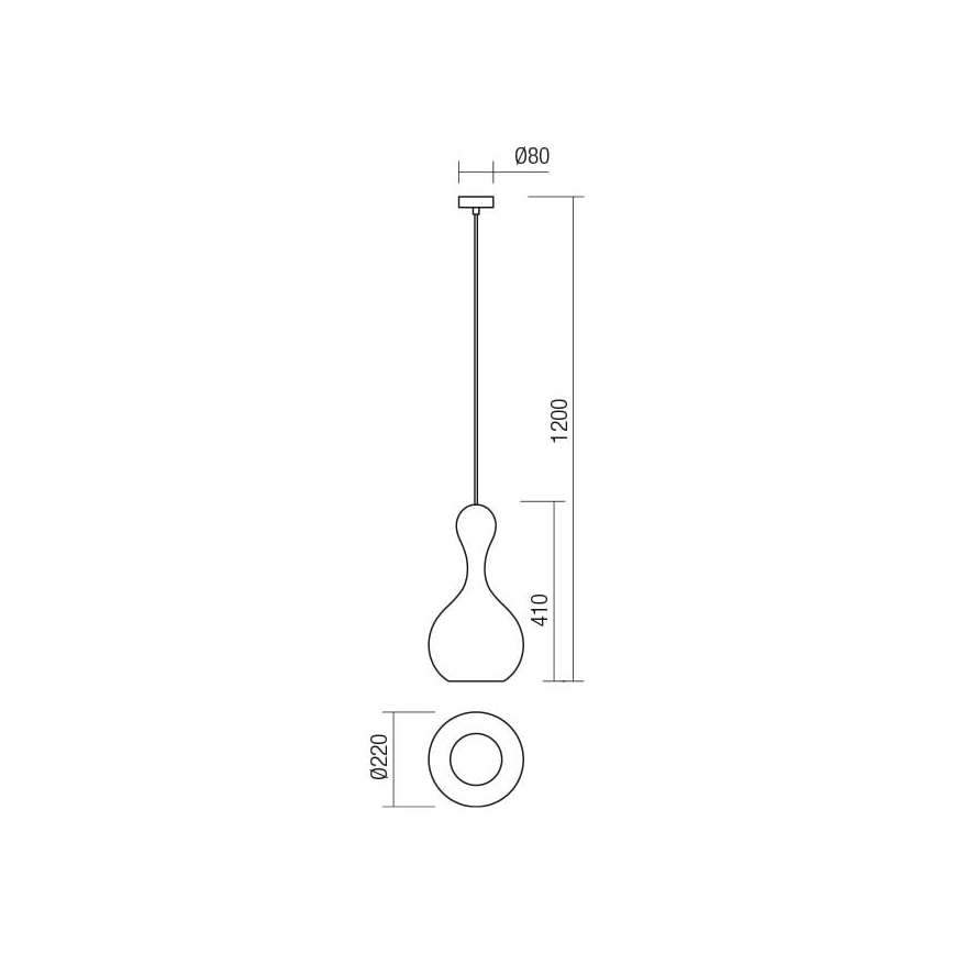 Redo 01-2260 - Suspension filaire LOB 1xE27/42W/230V d. 22 cm cuivre