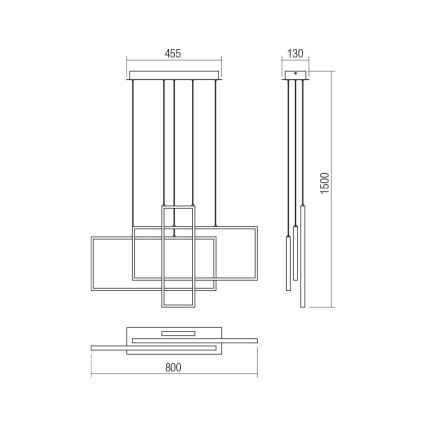 Redo 01-2314 - Dimmbarer LED-Pendelleuchter an Kabel PLANA LED/60W/230V, goldfarben
