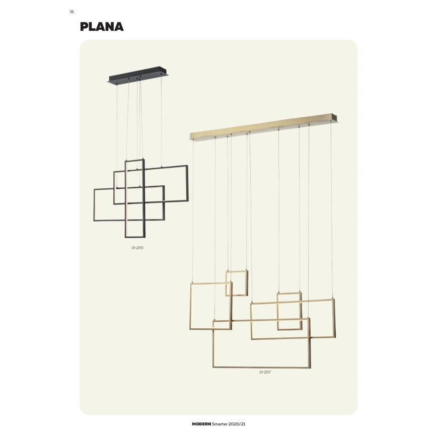 Redo 01-2317 - Lampadario dimmerabile a LED su cavo PLANA LED/80W/230V oro