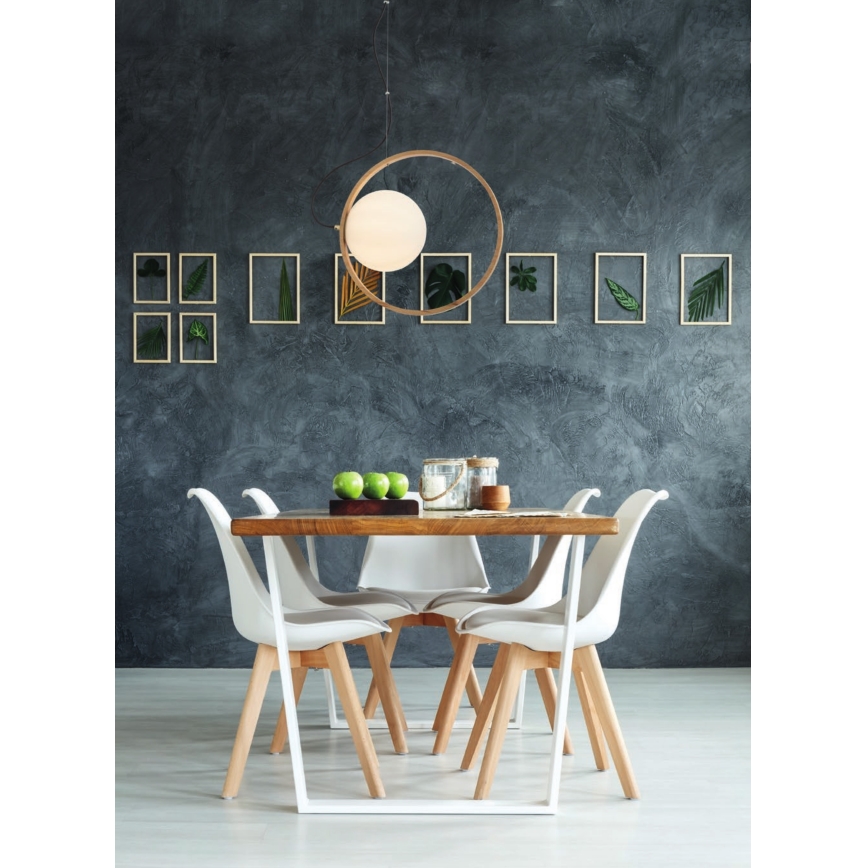 Redo 01-2319 - Lampadario a sospensione con filo KLEIDI 1xE14/28W/230V diametro 27 cm marrone