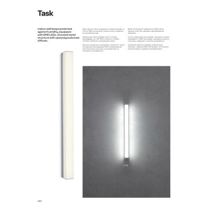Redo 01-2330 - LED Badezimmerspiegel mit Beleuchtung TASK LED/18W/230V 90 cm CRI 90 IP44 Hochglanz-Chrom