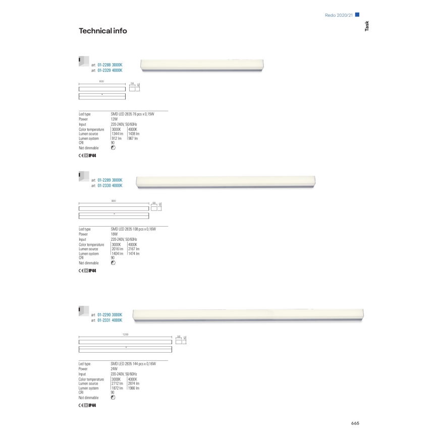 Redo 01-2330 - LED Badezimmerspiegel mit Beleuchtung TASK LED/18W/230V 90 cm CRI 90 IP44 Hochglanz-Chrom