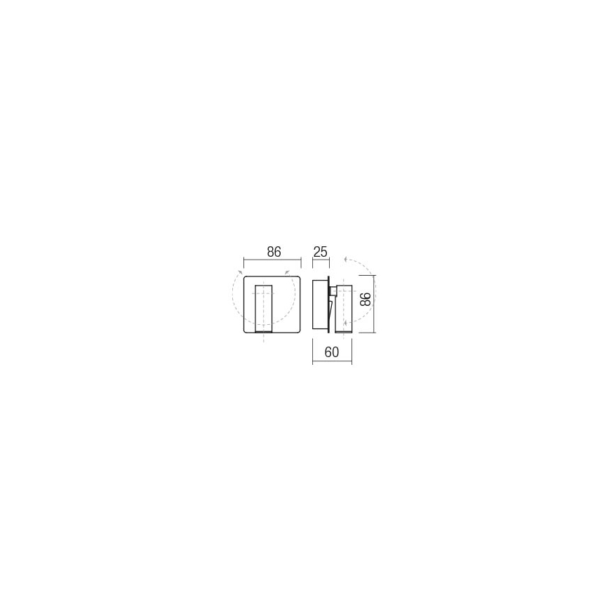 Redo 01-2340 - LED-Wandstrahler TOMIX LED/3,2W/230V schwarz
