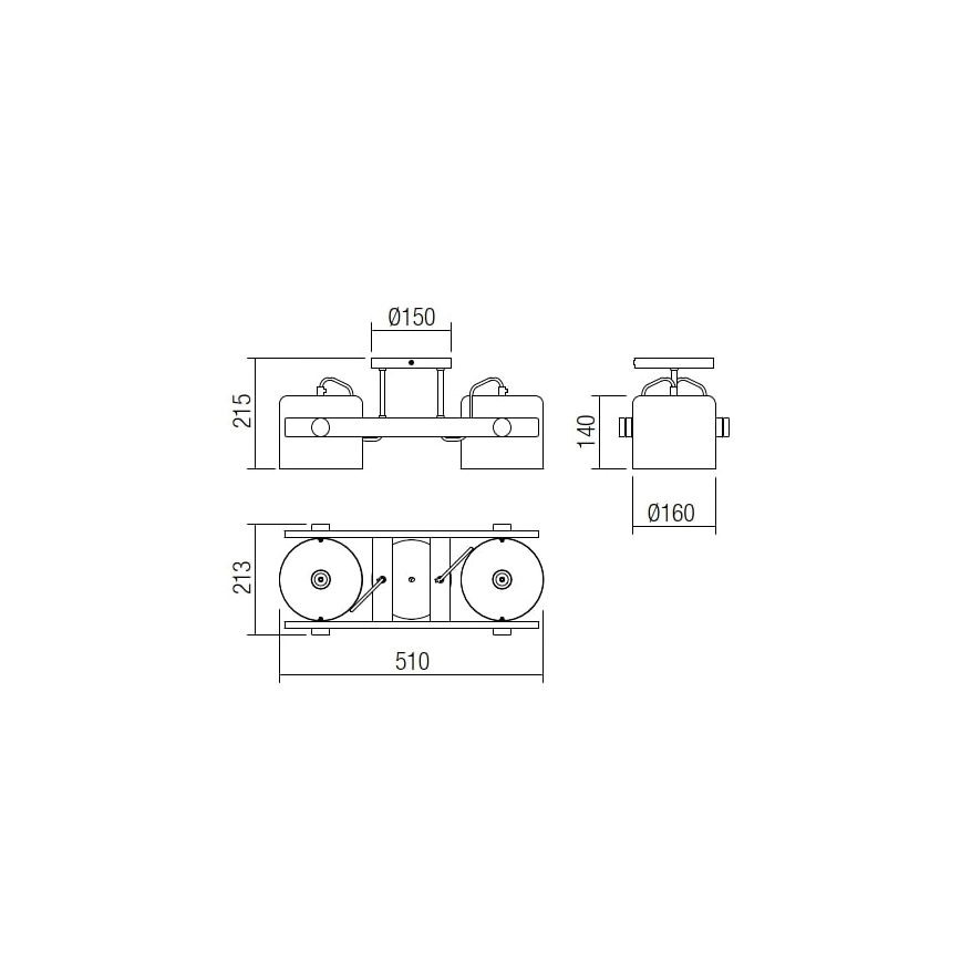 Redo 01-2400 - Plafoniera POOH 2xE27/42W/230V faggio