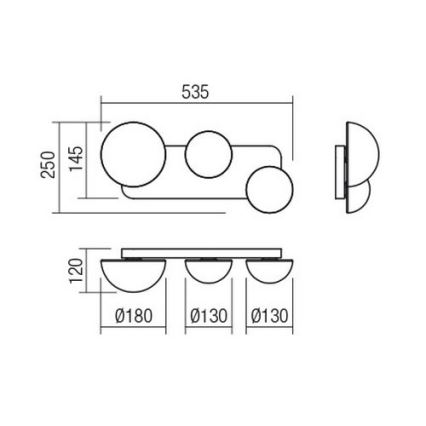 Redo 01-2472 - Applique murale LUMIEN 3xG9/10W/230V dorée/blanche