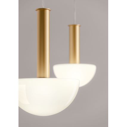 Redo 01-2474 - Suspension sur câble LUMIEN 1xG9/10W/230V Ø 13 cm doré/blanc