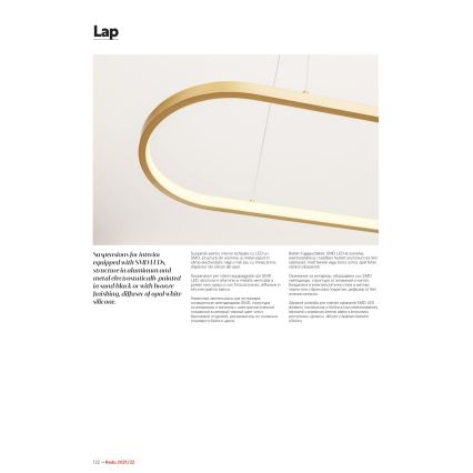 Redo 01-2523 - Lampadario a sospensione con filo LED dimmerabile LAP LED/32W/230V CRI 90 bianco