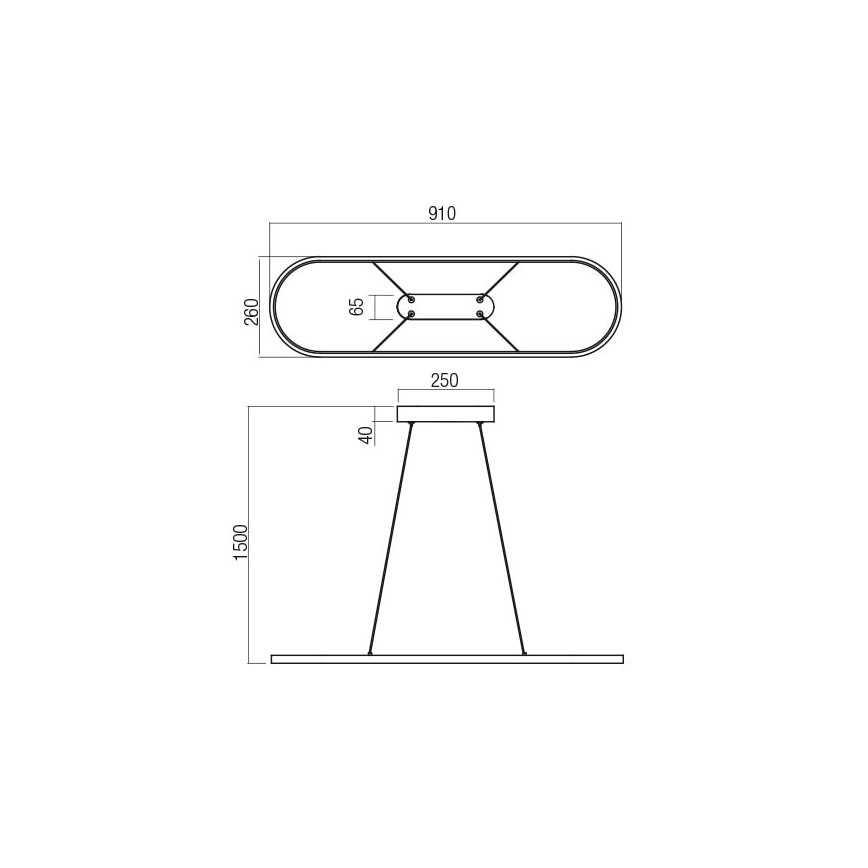 Redo 01-2523 - Lampadario a sospensione con filo LED dimmerabile LAP LED/32W/230V CRI 90 bianco